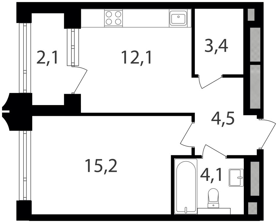 1-BD Apartment Sale, 41.4 sq. m. at Petrovskiy Park II, Stary Petrovsko-Razumovsky Drive, 1/23, Moscow, Russia #1 1-BD Apartment Sale, 41.4 sq. m. at Petrovskiy Park II, Stary Petrovsko-Razumovsky Drive, 1/23, Moscow, Russia #1