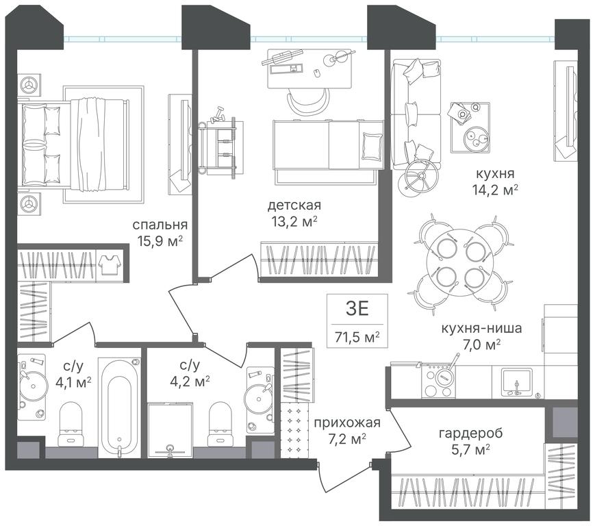 2-BD Apartment Sale, 71.5 sq. m. at Petrovskiy Park II, Stary Petrovsko-Razumovsky Drive, 1/23, Moscow, Russia #2 2-BD Apartment Sale, 71.5 sq. m. at Petrovskiy Park II, Stary Petrovsko-Razumovsky Drive, 1/23, Moscow, Russia #2