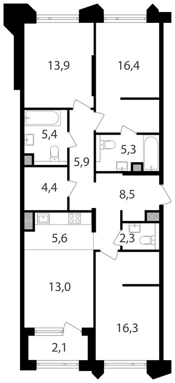 3-BD Apartment Sale, 99.1平方米 at Petrovskiy Park II, Stary Petrovsko-Razumovsky Drive, 1/23, Moscow, Russia #1