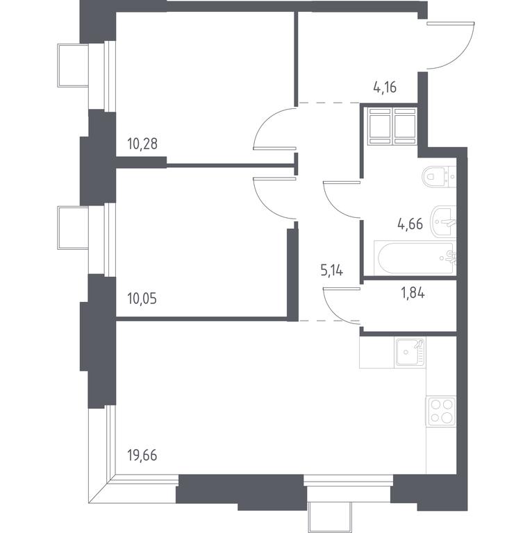 1-BD Apartment Sale, 56.03 sq. m. at Troparevo Park, Kiyevskoye shosse, 21-y kilometr, 3с4, Mosrentgen Settlement, Moscow, Russia #1 1-BD Apartment Sale, 56.03 sq. m. at Troparevo Park, Kiyevskoye shosse, 21-y kilometr, 3с4, Mosrentgen Settlement, Moscow, Russia #1