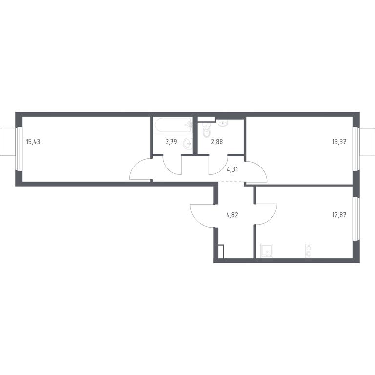 1-BD Apartment Sale, 56.47 sq. m. at Gorki Park, Shkolnaya ulitsa, 2, derevnya Korobovo, Leninskiy City District, Moscow Region, Russia #1 1-BD Apartment Sale, 56.47 sq. m. at Gorki Park, Shkolnaya ulitsa, 2, derevnya Korobovo, Leninskiy City District, Moscow Region, Russia #1
