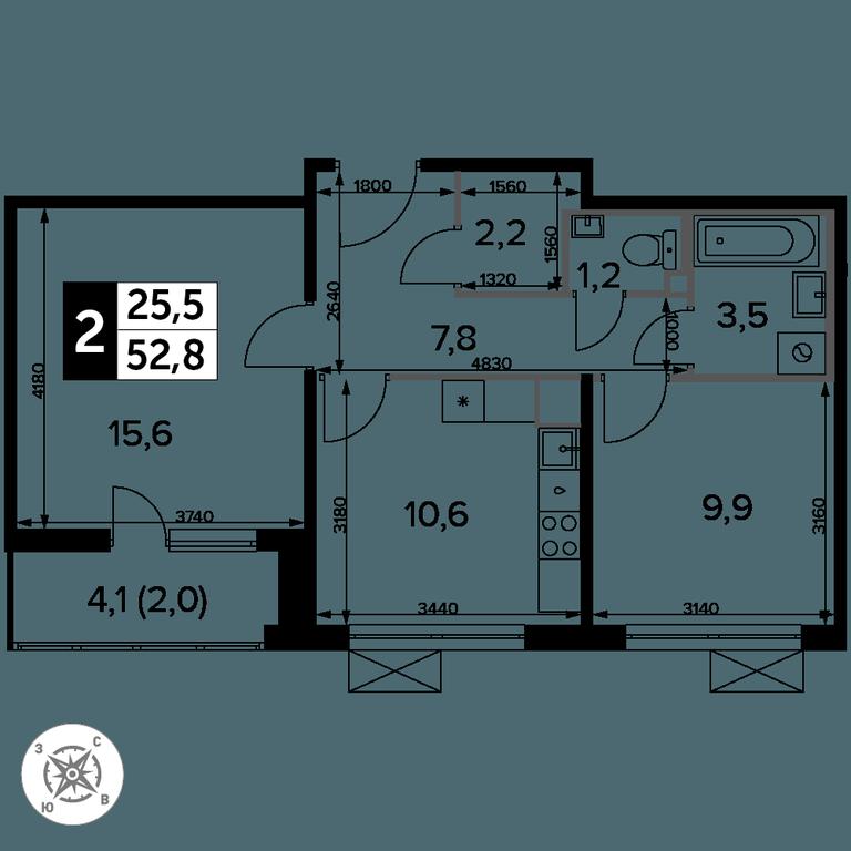 2-BD Apartment Sale, 53平方米 at Pervyi Leningradskiy, Pervy Leningradskiy Residential Complex, Moscow, Russia #2 2-BD Apartment Sale, 53平方米 at Pervyi Leningradskiy, Pervy Leningradskiy Residential Complex, Moscow, Russia #2