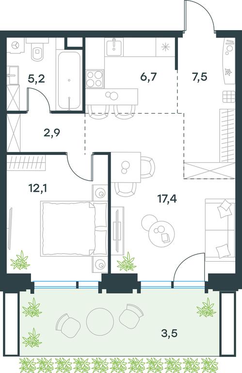1-BD Apartment Sale, 55.3 sq. m. at Level Akademicheskaya, Profsoyuznaya Street, 2/22, Moscow, Russia #2 1-BD Apartment Sale, 55.3 sq. m. at Level Akademicheskaya, Profsoyuznaya Street, 2/22, Moscow, Russia #2