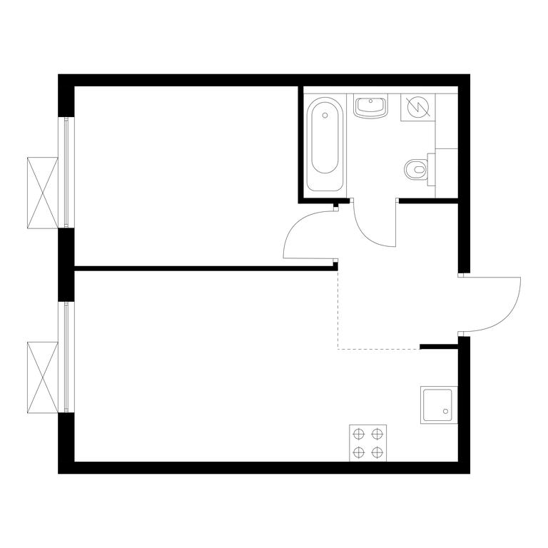 1-BD Apartment Sale, 35.9 sq. m. at Ilinskie Luga, Zapovednaya Street, 1, posyolok Ilyinskoye-Usovo, Krasnogorsk City District, Moscow Region, Russia #1