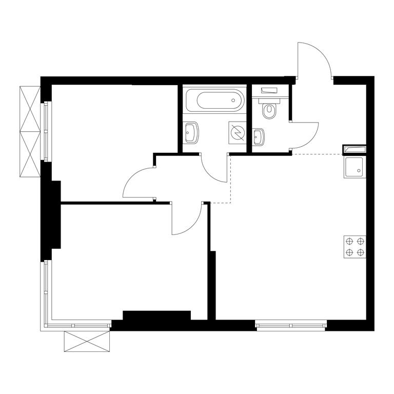 2-BD Apartment Sale, 48.3 sq. m. at Rustaveli 14, Rustaveli Street, 14с20, Moscow, Russia #1 2-BD Apartment Sale, 48.3 sq. m. at Rustaveli 14, Rustaveli Street, 14с20, Moscow, Russia #1