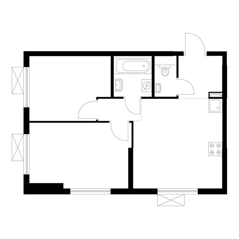 2-BD Apartment Sale, 47.7平方米 at Liublinskiy Park, Lyublinskaya Street, 78к2, Moscow, Russia #1 2-BD Apartment Sale, 47.7平方米 at Liublinskiy Park, Lyublinskaya Street, 78к2, Moscow, Russia #1