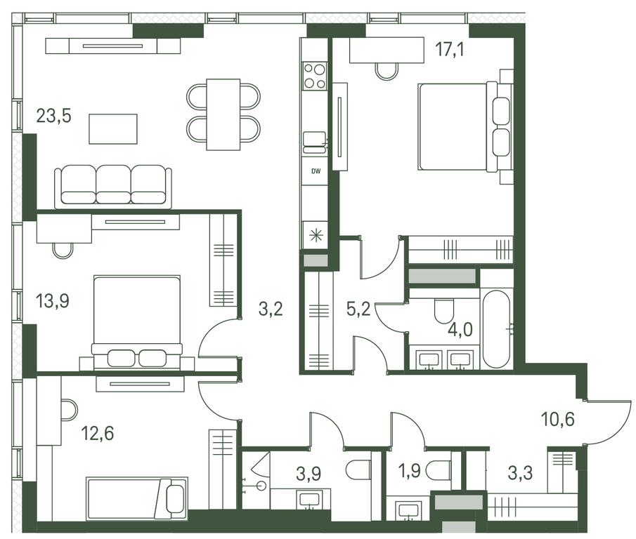 3-BD Apartment Sale, 99.2 sq. m. at Moments, Volokolamskoye Highway, 28, Moscow, Russia #2 3-BD Apartment Sale, 99.2 sq. m. at Moments, Volokolamskoye Highway, 28, Moscow, Russia #2