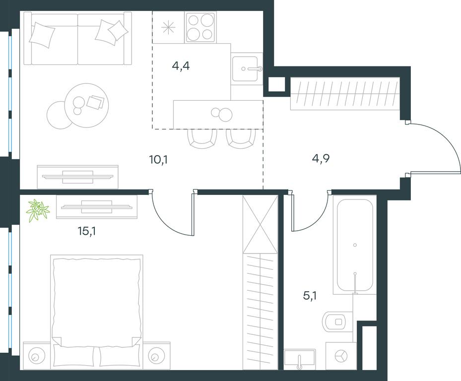 1-BD Apartment Sale, 39.6 sq. m. at Level Yzhnoportovaya, Yuzhnoportovaya Street, 28Ас17, Moscow, Russia #1 1-BD Apartment Sale, 39.6 sq. m. at Level Yzhnoportovaya, Yuzhnoportovaya Street, 28Ас17, Moscow, Russia #1