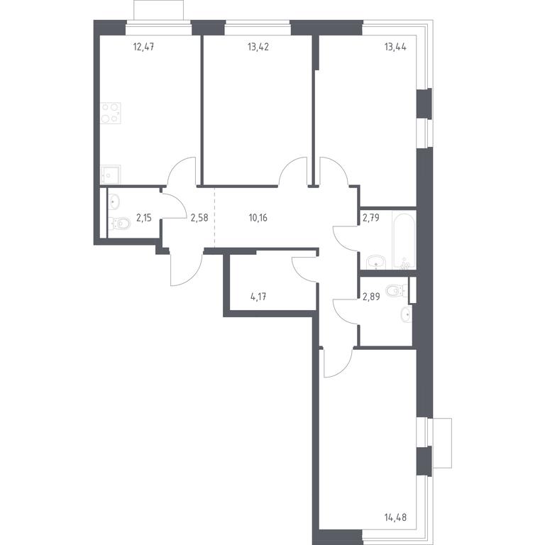 2-BD Apartment Sale, 78.55平方米 at Novoe Vidnoe, Kalinovka Village, Leninskiy City District, Moscow Region, Russia #1 2-BD Apartment Sale, 78.55平方米 at Novoe Vidnoe, Kalinovka Village, Leninskiy City District, Moscow Region, Russia #1