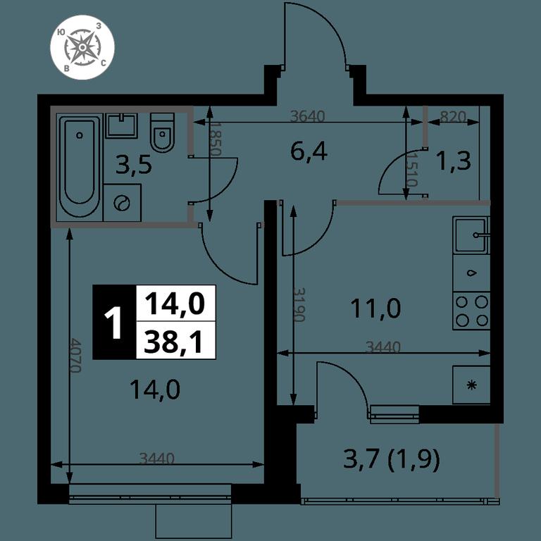 1-BD Apartment Sale, 38.1 sq. m. at Yzhnaya Bitsa, Yuzhnaya Bitsa Residential Complex, posyolok Bittsa, Leninskiy City District, Moscow Region, Russia #2 1-BD Apartment Sale, 38.1 sq. m. at Yzhnaya Bitsa, Yuzhnaya Bitsa Residential Complex, posyolok Bittsa, Leninskiy City District, Moscow Region, Russia #2