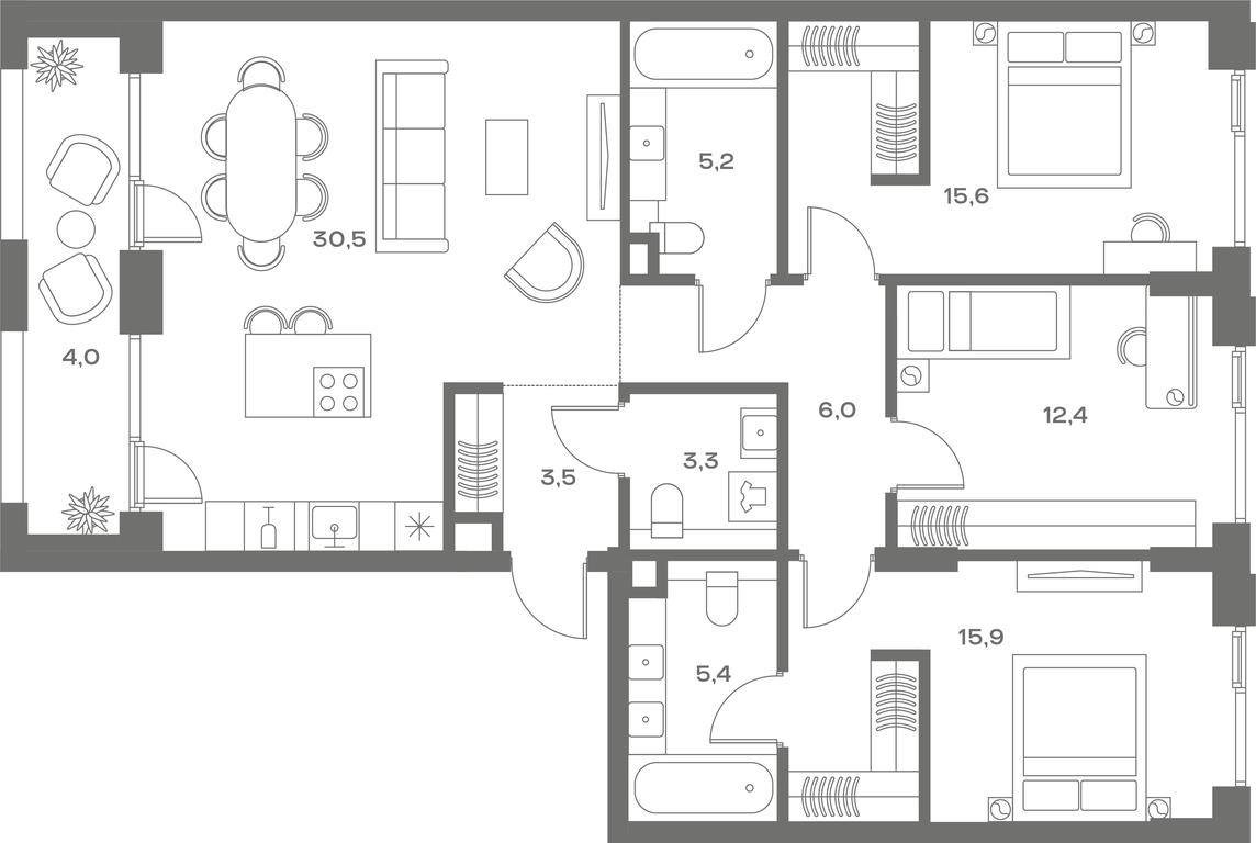 3-BD Apartment Sale, 106.9 sq. m. at Soul, Chasovaya Street, 28, Moscow, Russia #2 3-BD Apartment Sale, 106.9 sq. m. at Soul, Chasovaya Street, 28, Moscow, Russia #2
