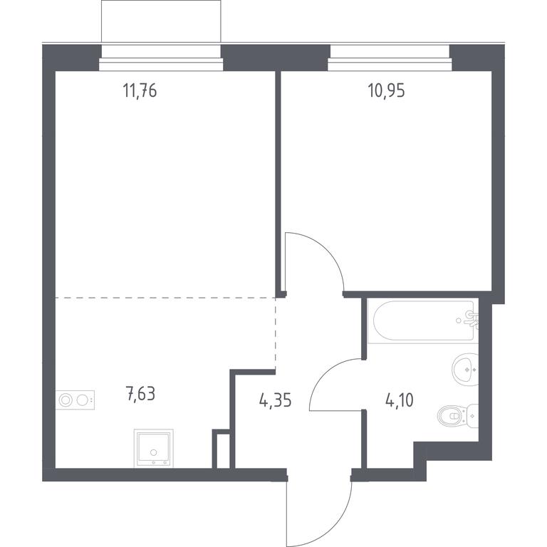 Apartment Sale, 38.79平方米 at Novoe Vnukovo, kvartal № 38, Kokoshkino Settlement, Moscow, Russia #1