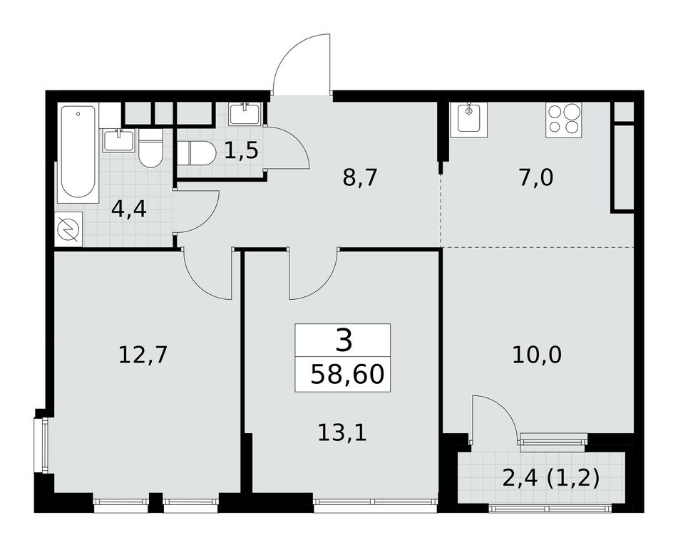 Продажа 2-комн. квартиры, 58,6 м² в ЖК «Южные сады», жилой комплекс Южные Сады, Москва, Россия #1 Продажа 2-комн. квартиры, 58,6 м² в ЖК «Южные сады», жилой комплекс Южные Сады, Москва, Россия #1