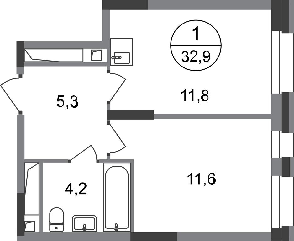 Apartment Sale, 32.9平方米 at Pervyi Moskovskiy, ulitsa Bianki, 1, Moskovskiy, Moscow, Russia #1