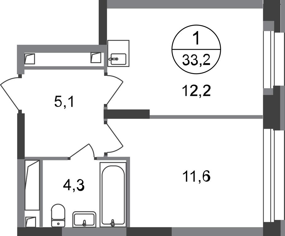 Apartment Sale, 33.2 sq. m. at Pervyi Moskovskiy, ulitsa Bianki, 1, Moskovskiy, Moscow, Russia #1