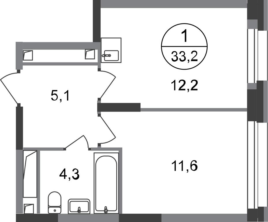 Apartment Sale, 33.2 sq. m. at Pervyi Moskovskiy, ulitsa Bianki, 1, Moskovskiy, Moscow, Russia #1