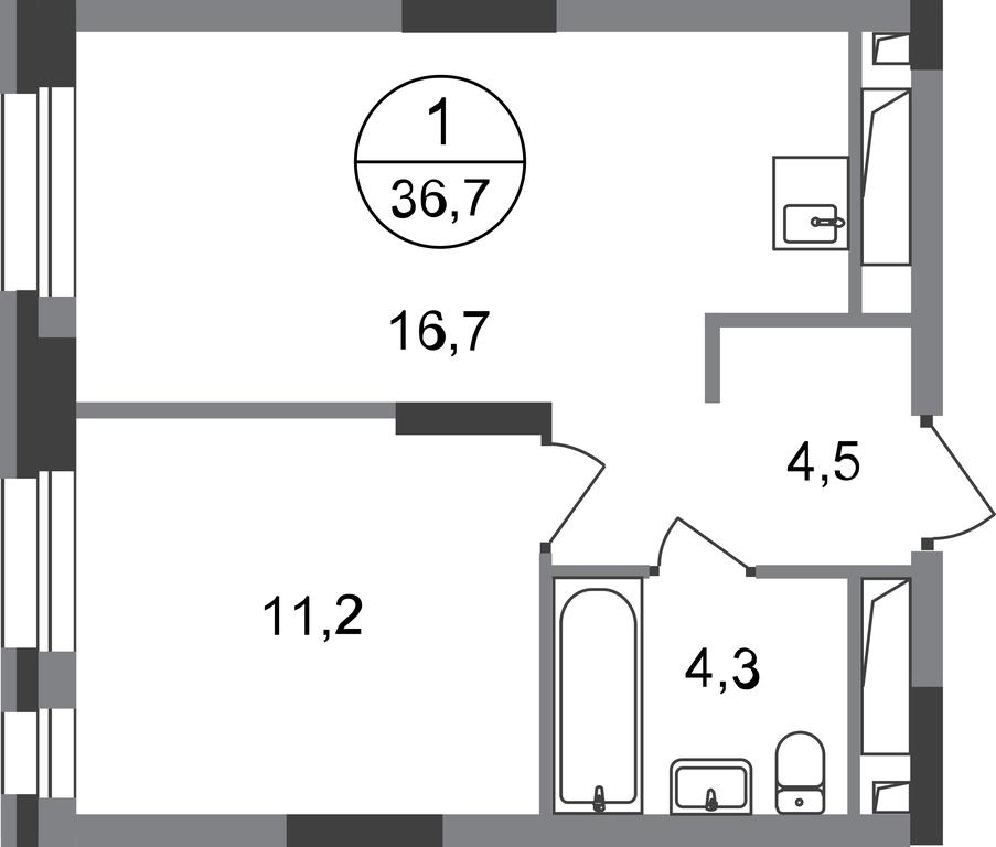 Apartment Sale, 36.7 sq. m. at Pervyi Moskovskiy, ulitsa Bianki, 1, Moskovskiy, Moscow, Russia #1 Apartment Sale, 36.7 sq. m. at Pervyi Moskovskiy, ulitsa Bianki, 1, Moskovskiy, Moscow, Russia #1