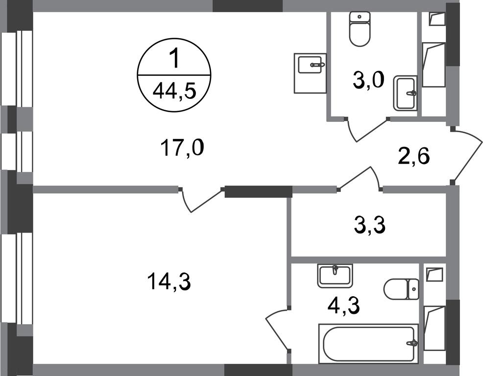 Apartment Sale, 44.5 sq. m. at Pervyi Moskovskiy, ulitsa Bianki, 1, Moskovskiy, Moscow, Russia #1 Apartment Sale, 44.5 sq. m. at Pervyi Moskovskiy, ulitsa Bianki, 1, Moskovskiy, Moscow, Russia #1