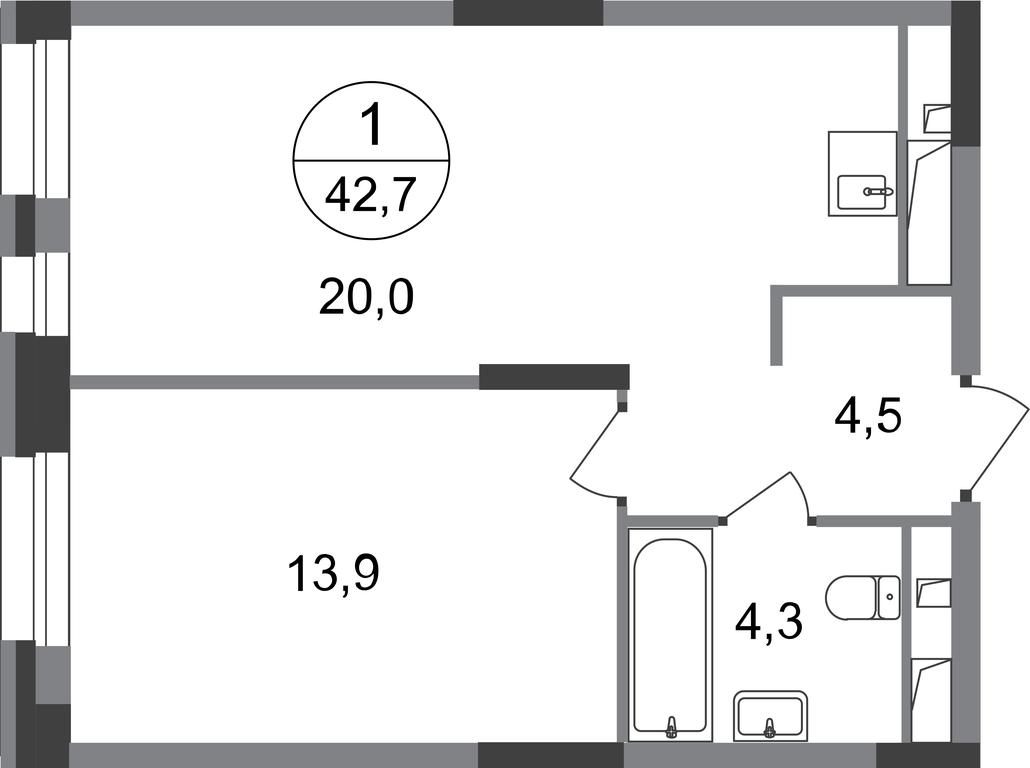 Продажа квартиры, 42,7 м² в ЖК «Первый Московский», улица Бианки, 1, Московский, Москва, Россия #1 Продажа квартиры, 42,7 м² в ЖК «Первый Московский», улица Бианки, 1, Московский, Москва, Россия #1