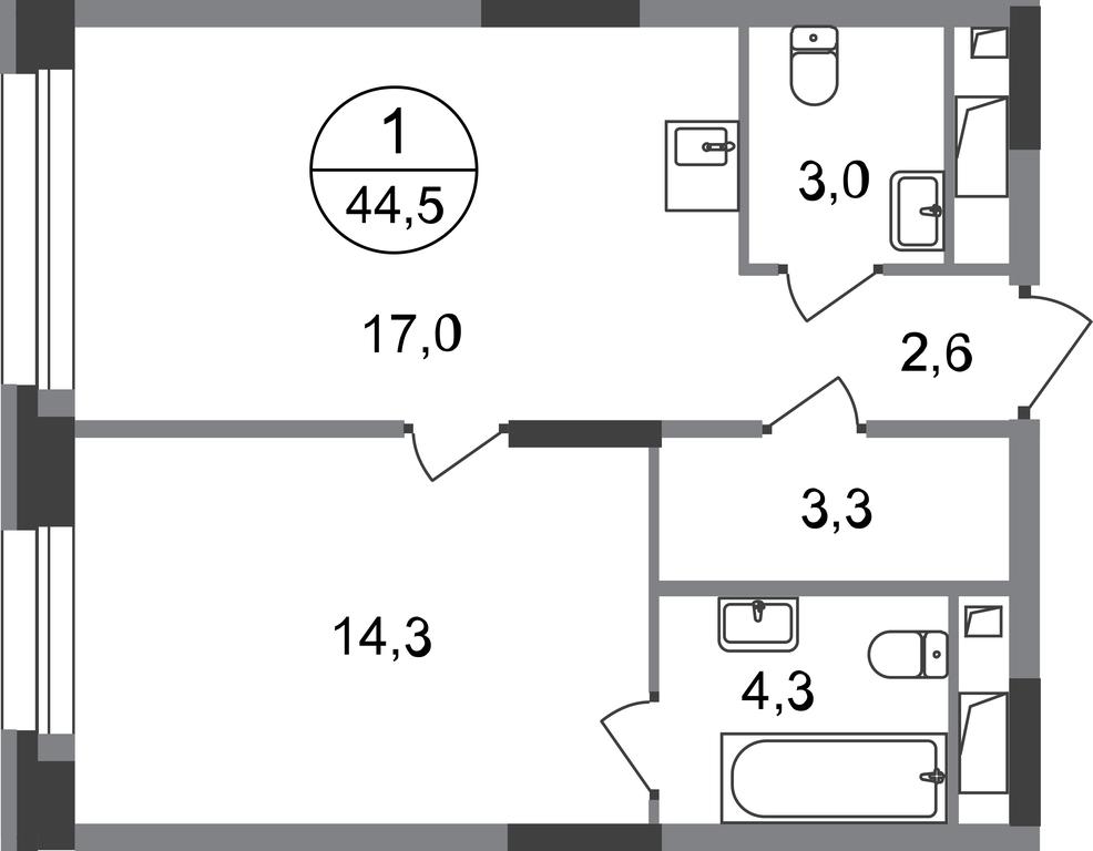 Apartment Sale, 44.5 sq. m. at Pervyi Moskovskiy, ulitsa Bianki, 1, Moskovskiy, Moscow, Russia #1 Apartment Sale, 44.5 sq. m. at Pervyi Moskovskiy, ulitsa Bianki, 1, Moskovskiy, Moscow, Russia #1