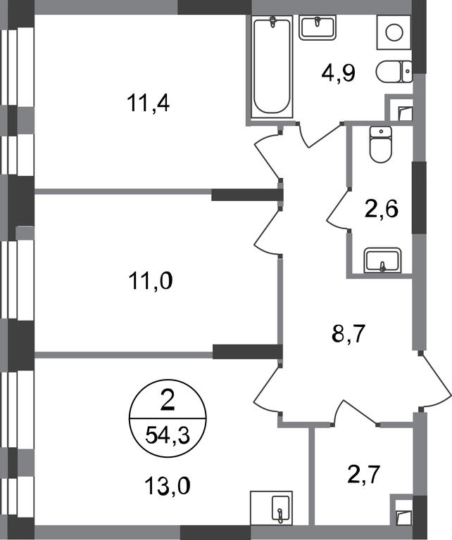 2-BD Apartment Sale, 54.3 sq. m. at Pervyi Moskovskiy, ulitsa Bianki, 1, Moskovskiy, Moscow, Russia #1 2-BD Apartment Sale, 54.3 sq. m. at Pervyi Moskovskiy, ulitsa Bianki, 1, Moskovskiy, Moscow, Russia #1