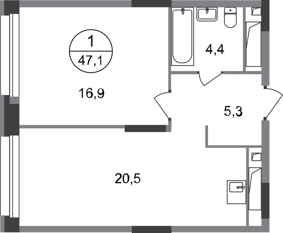 Apartment Sale, 47.1平方米 at Pervyi Moskovskiy, ulitsa Bianki, 1, Moskovskiy, Moscow, Russia #1 Apartment Sale, 47.1平方米 at Pervyi Moskovskiy, ulitsa Bianki, 1, Moskovskiy, Moscow, Russia #1