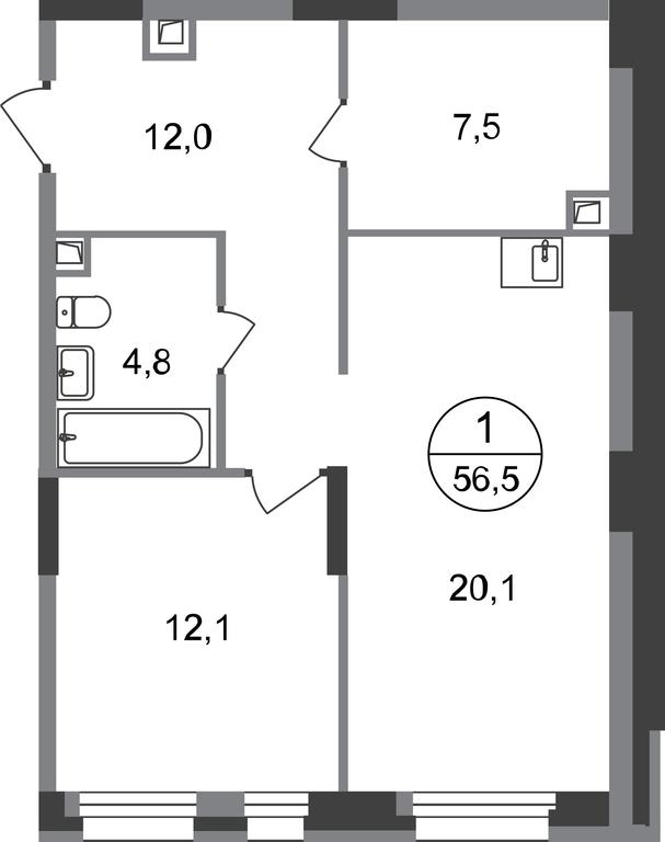 Apartment Sale, 56.5 sq. m. at Pervyi Moskovskiy, ulitsa Bianki, 1, Moskovskiy, Moscow, Russia #1 Apartment Sale, 56.5 sq. m. at Pervyi Moskovskiy, ulitsa Bianki, 1, Moskovskiy, Moscow, Russia #1