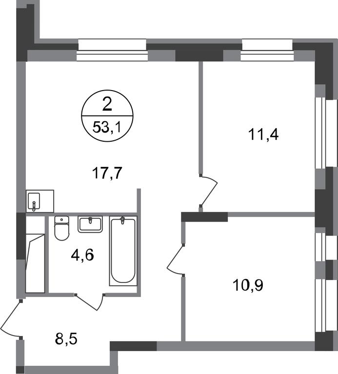 2-BD Apartment Sale, 53.1 sq. m. at Pervyi Moskovskiy, ulitsa Bianki, 1, Moskovskiy, Moscow, Russia #1 2-BD Apartment Sale, 53.1 sq. m. at Pervyi Moskovskiy, ulitsa Bianki, 1, Moskovskiy, Moscow, Russia #1