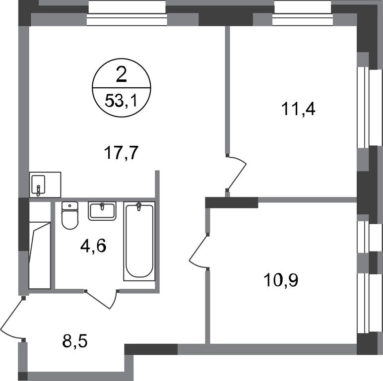 2-BD Apartment Sale, 53.1 sq. m. at Pervyi Moskovskiy, ulitsa Bianki, 1, Moskovskiy, Moscow, Russia #1 2-BD Apartment Sale, 53.1 sq. m. at Pervyi Moskovskiy, ulitsa Bianki, 1, Moskovskiy, Moscow, Russia #1