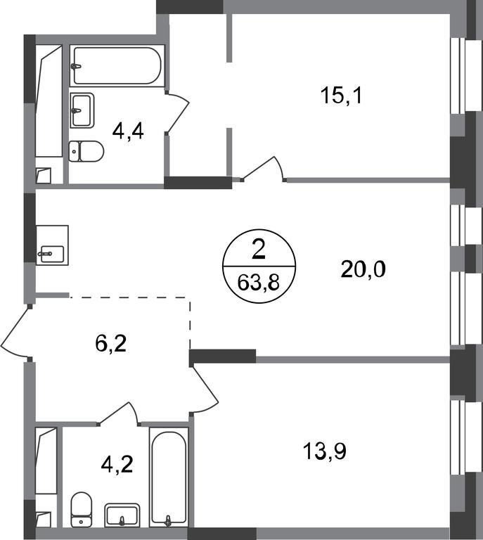 2-BD Apartment Sale, 63.8 sq. m. at Pervyi Moskovskiy, ulitsa Bianki, 1, Moskovskiy, Moscow, Russia #1 2-BD Apartment Sale, 63.8 sq. m. at Pervyi Moskovskiy, ulitsa Bianki, 1, Moskovskiy, Moscow, Russia #1