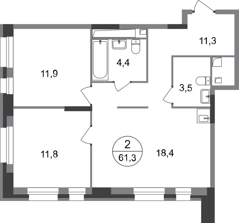 2-BD Apartment Sale, 61.3 sq. m. at Pervyi Moskovskiy, ulitsa Bianki, 1, Moskovskiy, Moscow, Russia #1 2-BD Apartment Sale, 61.3 sq. m. at Pervyi Moskovskiy, ulitsa Bianki, 1, Moskovskiy, Moscow, Russia #1