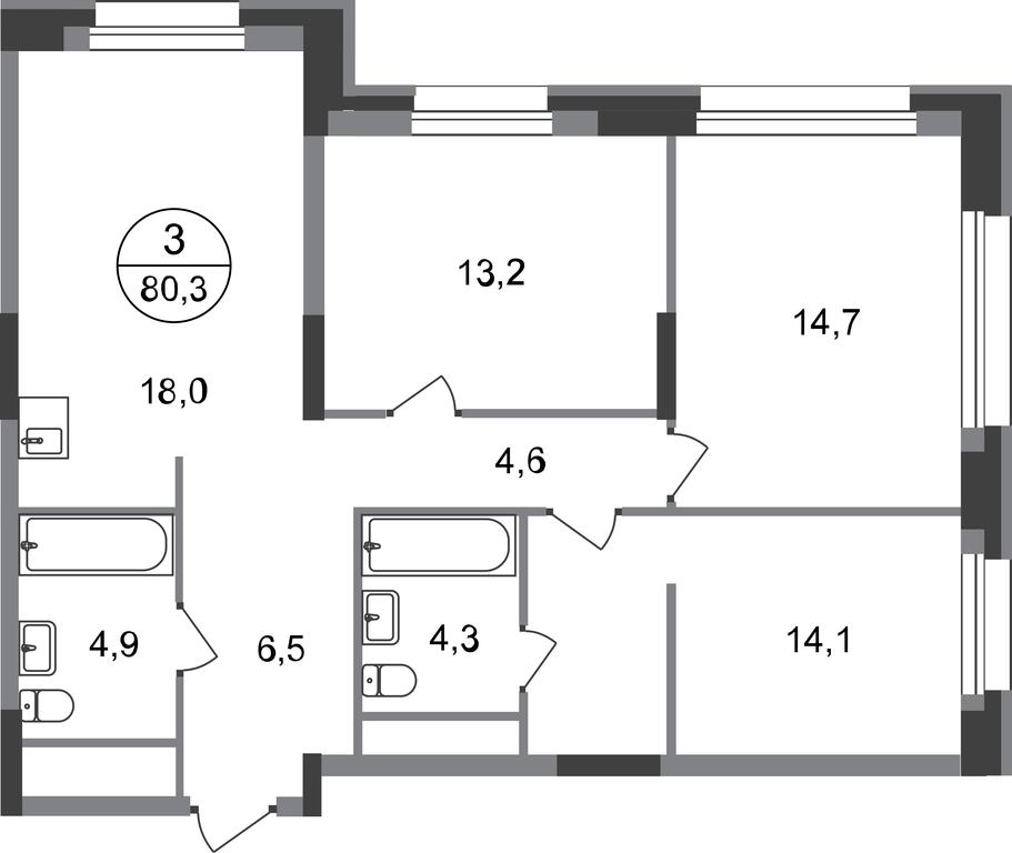 3-BD Apartment Sale, 80.3平方米 at Pervyi Moskovskiy, ulitsa Bianki, 1, Moskovskiy, Moscow, Russia #1 3-BD Apartment Sale, 80.3平方米 at Pervyi Moskovskiy, ulitsa Bianki, 1, Moskovskiy, Moscow, Russia #1