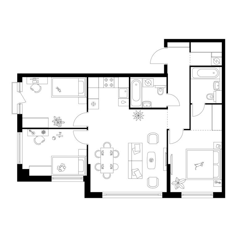 3-BD Apartment Sale, 80.1 sq. m. at Kutuzovskiy Kvartal, Ivana Franko Street, 20к1, Moscow, Russia #1 3-BD Apartment Sale, 80.1 sq. m. at Kutuzovskiy Kvartal, Ivana Franko Street, 20к1, Moscow, Russia #1