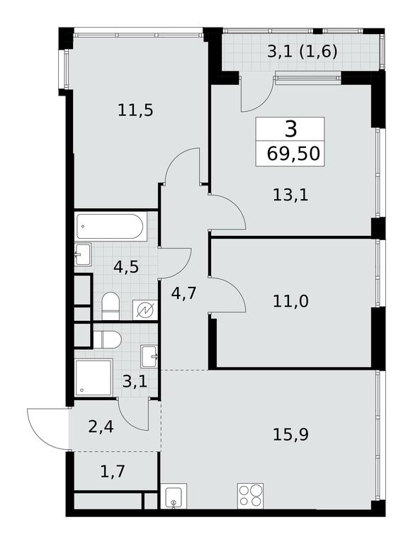 Продажа 2-комн. квартиры, 69,5 м² в ЖК «Южные сады», жилой комплекс Южные Сады, Москва, Россия #1 Продажа 2-комн. квартиры, 69,5 м² в ЖК «Южные сады», жилой комплекс Южные Сады, Москва, Россия #1
