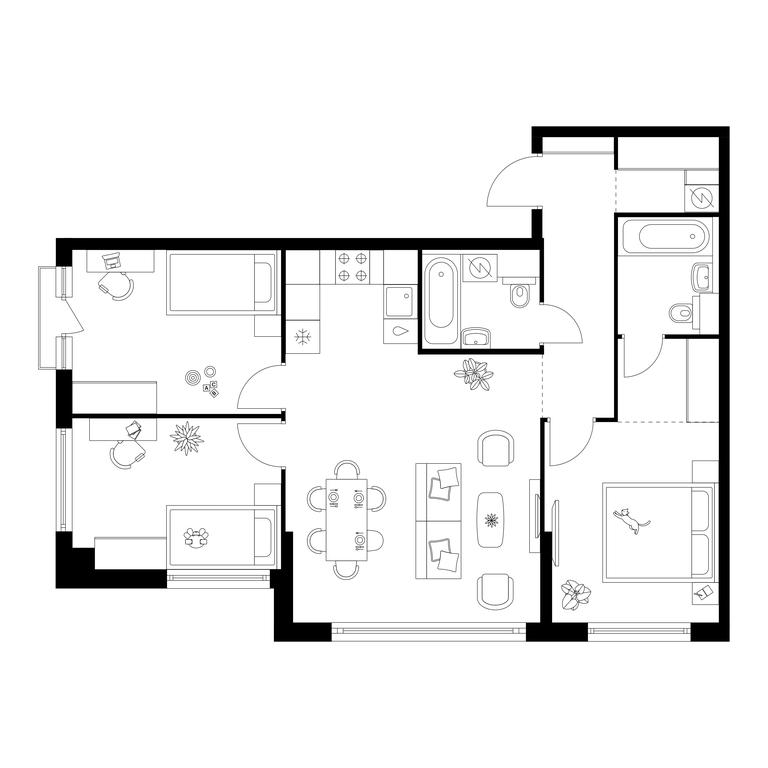 3-BD Apartment Sale, 80.3 sq. m. at Kutuzovskiy Kvartal, Ivana Franko Street, 20к1, Moscow, Russia #1 3-BD Apartment Sale, 80.3 sq. m. at Kutuzovskiy Kvartal, Ivana Franko Street, 20к1, Moscow, Russia #1
