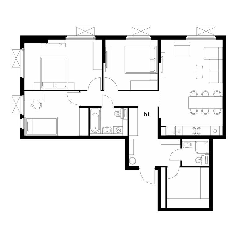 3-BD Apartment Sale, 92平方米 at Yaroslavskij kvartal, Yaroslavskiy Drive, 116, Korolyov, Moscow Region, Russia #1