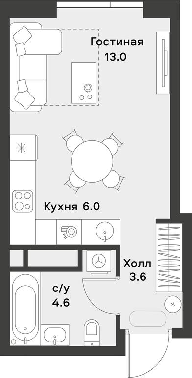 Apartment Sale, 27.2平方米 at Alia, Lyotnaya Street, 95Бк2, Moscow, Russia #2 Apartment Sale, 27.2平方米 at Alia, Lyotnaya Street, 95Бк2, Moscow, Russia #2