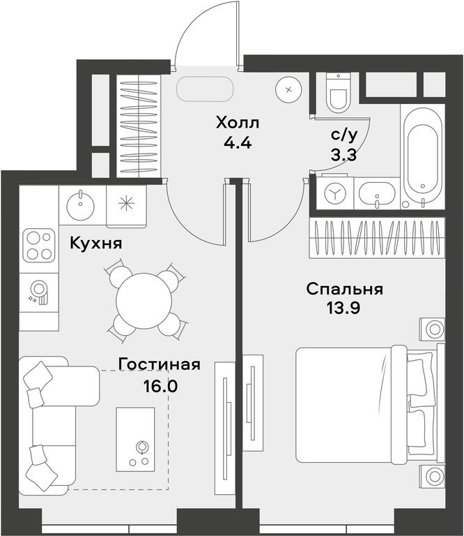Apartment Sale, 37.6 sq. m. at Alia, Lyotnaya Street, 95Бк2, Moscow, Russia #2 Apartment Sale, 37.6 sq. m. at Alia, Lyotnaya Street, 95Бк2, Moscow, Russia #2