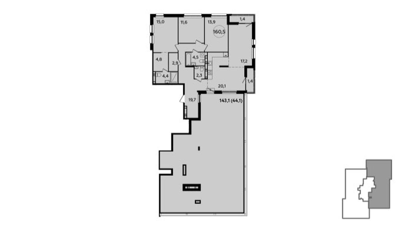 3-BD Apartment Sale, 160.5平方米 at Yzhnye Sady, Yuzhnye Sady Residential Complex, Moscow, Russia #2 3-BD Apartment Sale, 160.5平方米 at Yzhnye Sady, Yuzhnye Sady Residential Complex, Moscow, Russia #2