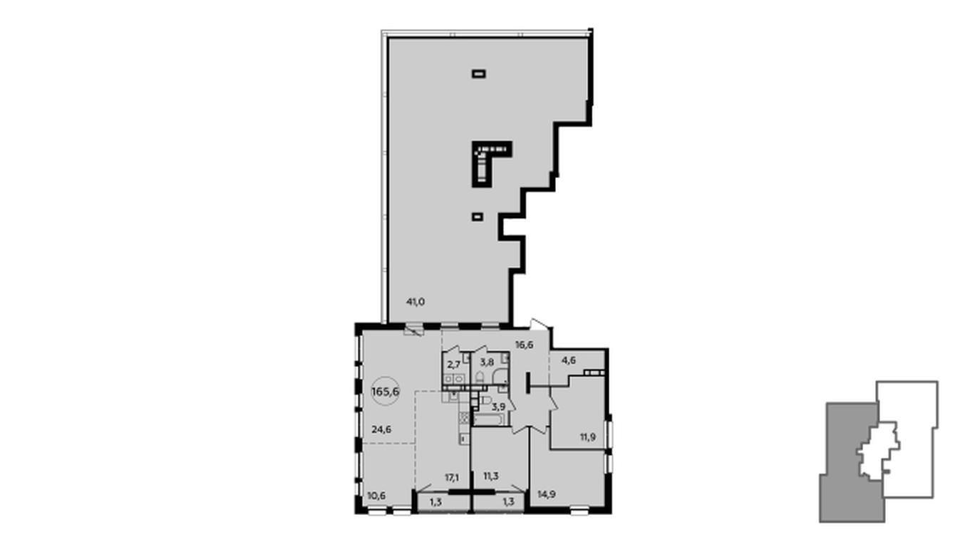 3-BD Apartment Sale, 165.6 sq. m. at Yzhnye Sady, Yuzhnye Sady Residential Complex, Moscow, Russia #1