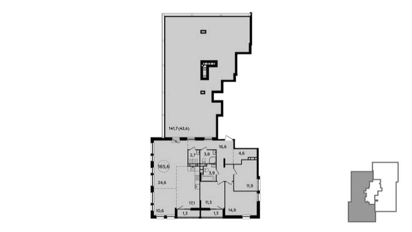 3-BD Apartment Sale, 165.6 sq. m. at Yzhnye Sady, Yuzhnye Sady Residential Complex, Moscow, Russia #2