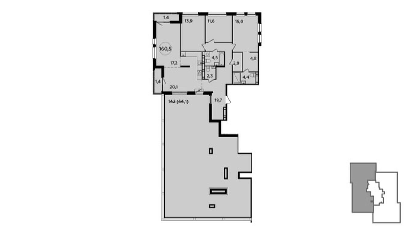 3-BD Apartment Sale, 160.5平方米 at Yzhnye Sady, Yuzhnye Sady Residential Complex, Moscow, Russia #2 3-BD Apartment Sale, 160.5平方米 at Yzhnye Sady, Yuzhnye Sady Residential Complex, Moscow, Russia #2