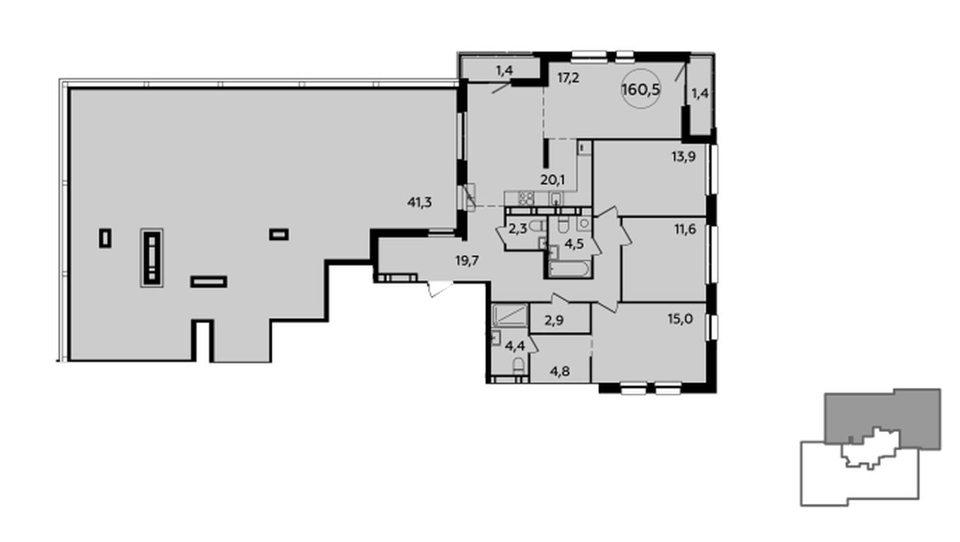 3-BD Apartment Sale, 159.7平方米 at Yzhnye Sady, Yuzhnye Sady Residential Complex, Moscow, Russia #1 3-BD Apartment Sale, 159.7平方米 at Yzhnye Sady, Yuzhnye Sady Residential Complex, Moscow, Russia #1