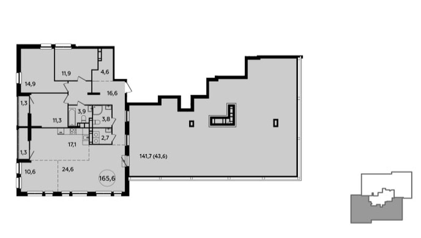 3-BD Apartment Sale, 165.6 sq. m. at Yzhnye Sady, Yuzhnye Sady Residential Complex, Moscow, Russia #2 3-BD Apartment Sale, 165.6 sq. m. at Yzhnye Sady, Yuzhnye Sady Residential Complex, Moscow, Russia #2