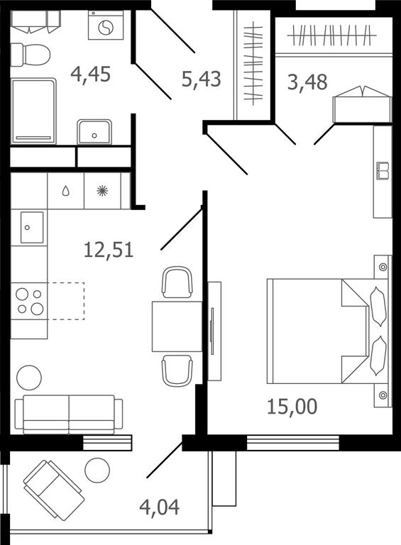 1-BD Apartment Sale, 43.4平方米 at Finskiy, mikrorayon Finskiy, 4, Schyolkovo, Moscow Region, Russia #1 1-BD Apartment Sale, 43.4平方米 at Finskiy, mikrorayon Finskiy, 4, Schyolkovo, Moscow Region, Russia #1
