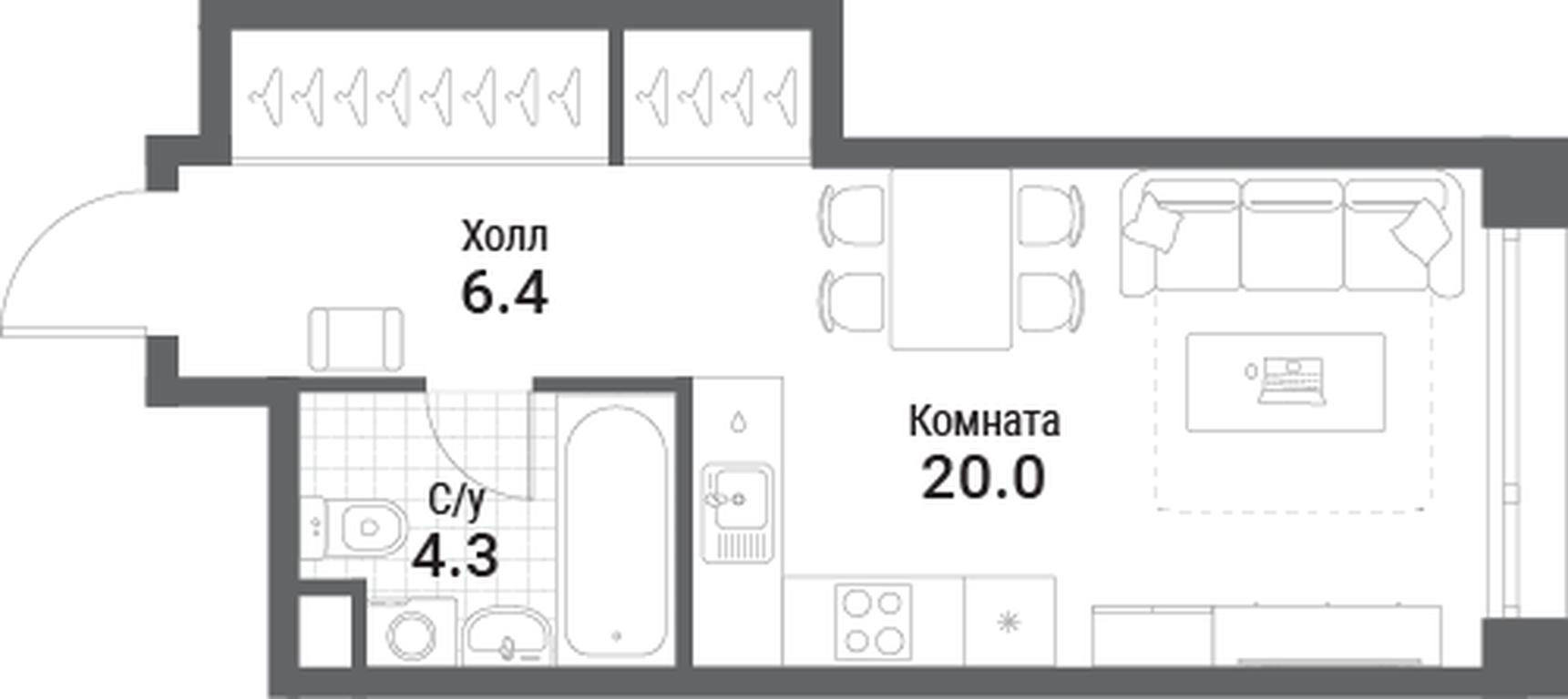 Apartment Sale, 30.7平方米 at Nagatino i-Land, Andropova Avenue, 18с4, Moscow, Russia #1 Apartment Sale, 30.7平方米 at Nagatino i-Land, Andropova Avenue, 18с4, Moscow, Russia #1