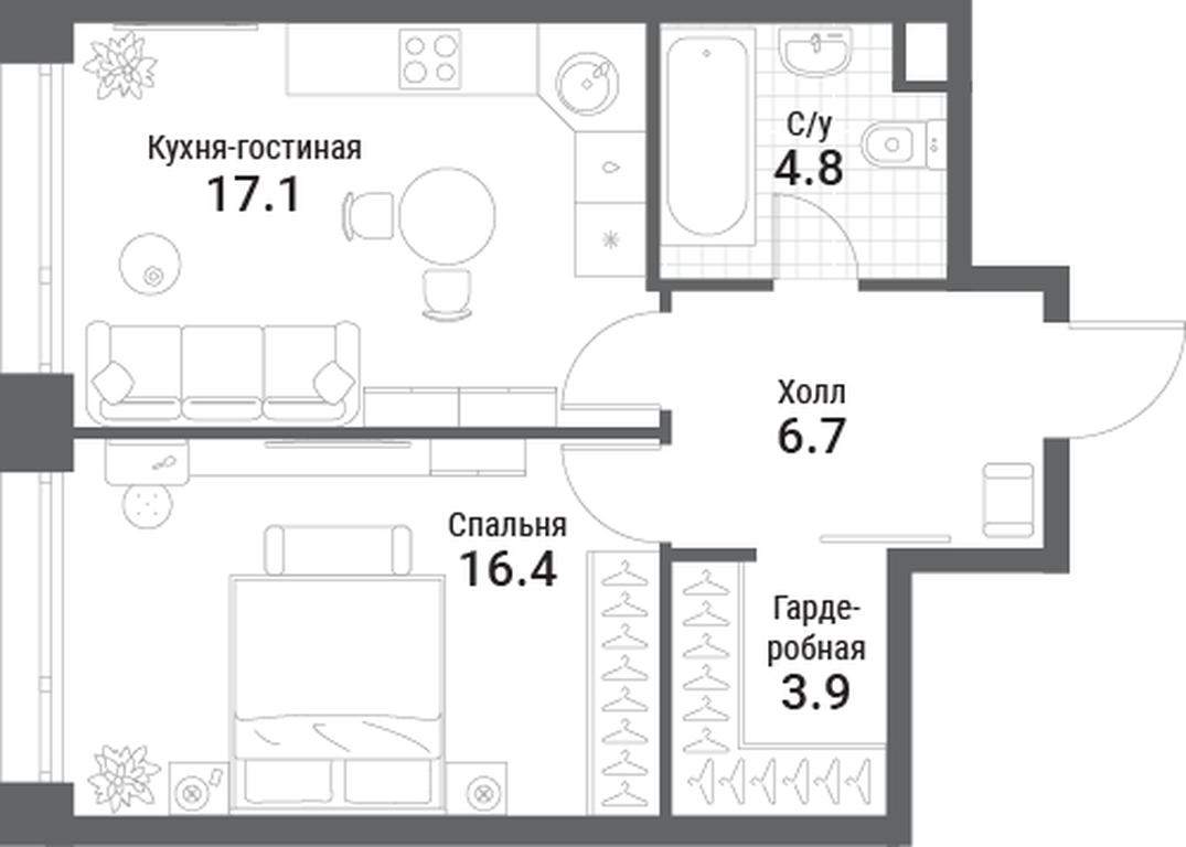 Продажа 1-комн. квартиры, 48,9 м² в ЖК «Нагатино Ай-Ленд (Nagatino i-Land)», проспект Андропова, 18с4, Москва, Россия #1 Продажа 1-комн. квартиры, 48,9 м² в ЖК «Нагатино Ай-Ленд (Nagatino i-Land)», проспект Андропова, 18с4, Москва, Россия #1