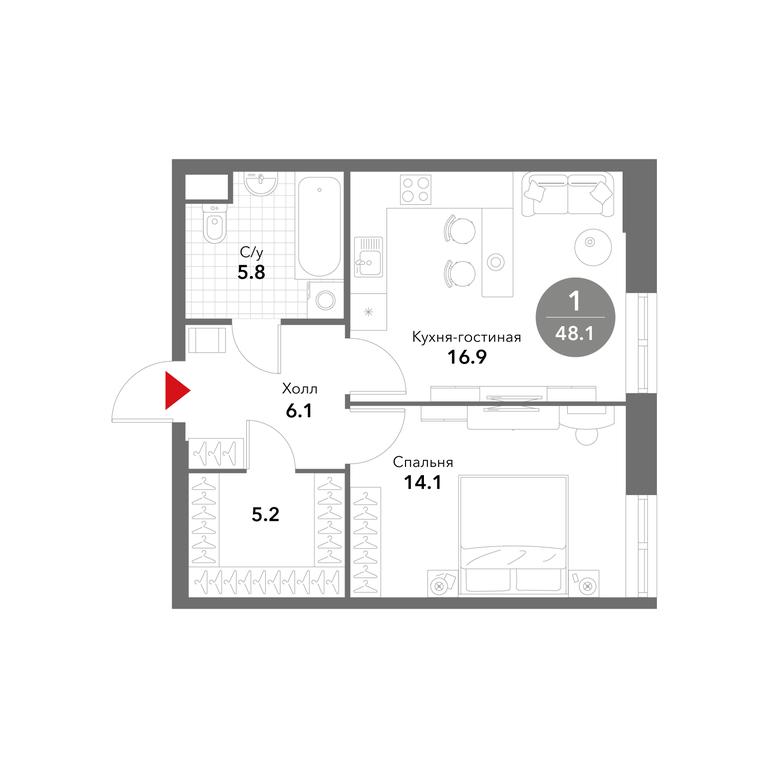 1-BD Apartment Sale, 48.1 sq. m. at Voxhall, Letnikovskaya Street, 4с2, Moscow, Russia #1 1-BD Apartment Sale, 48.1 sq. m. at Voxhall, Letnikovskaya Street, 4с2, Moscow, Russia #1