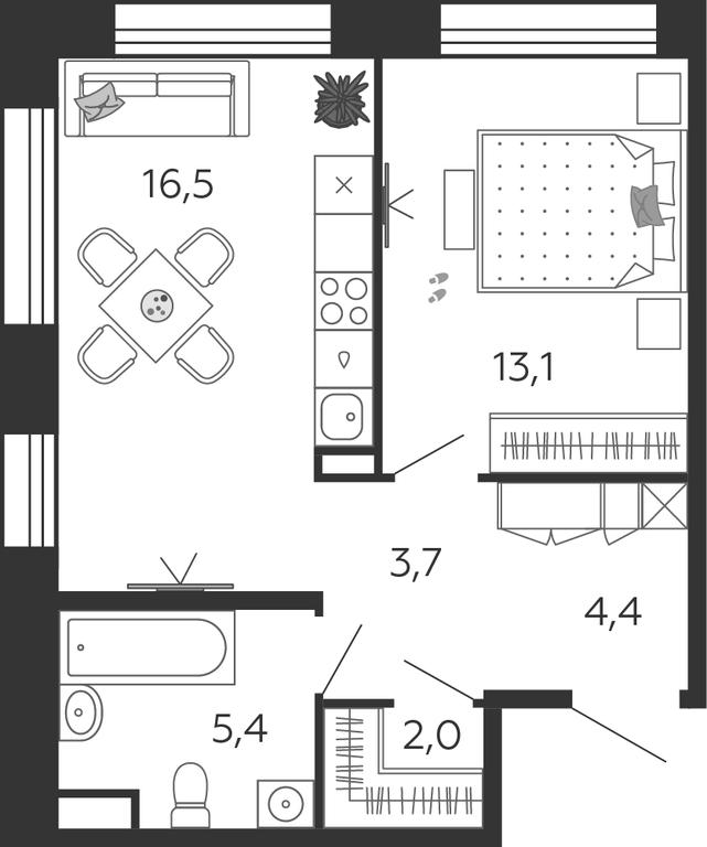 1-BD Apartment Sale, 45.1平方米 at Shagal, Автозаводская улица, 23, Москва, Россия #1 1-BD Apartment Sale, 45.1平方米 at Shagal, Автозаводская улица, 23, Москва, Россия #1