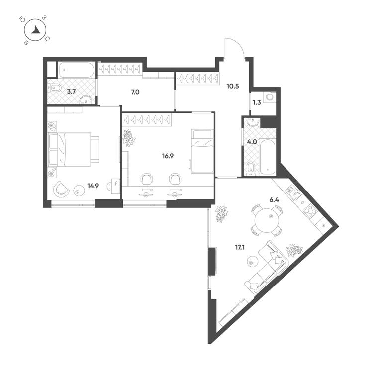 3-BD Apartment Sale, 81.8 sq. m. at Voxhall, Letnikovskaya Street, 4с2, Moscow, Russia #2 3-BD Apartment Sale, 81.8 sq. m. at Voxhall, Letnikovskaya Street, 4с2, Moscow, Russia #2